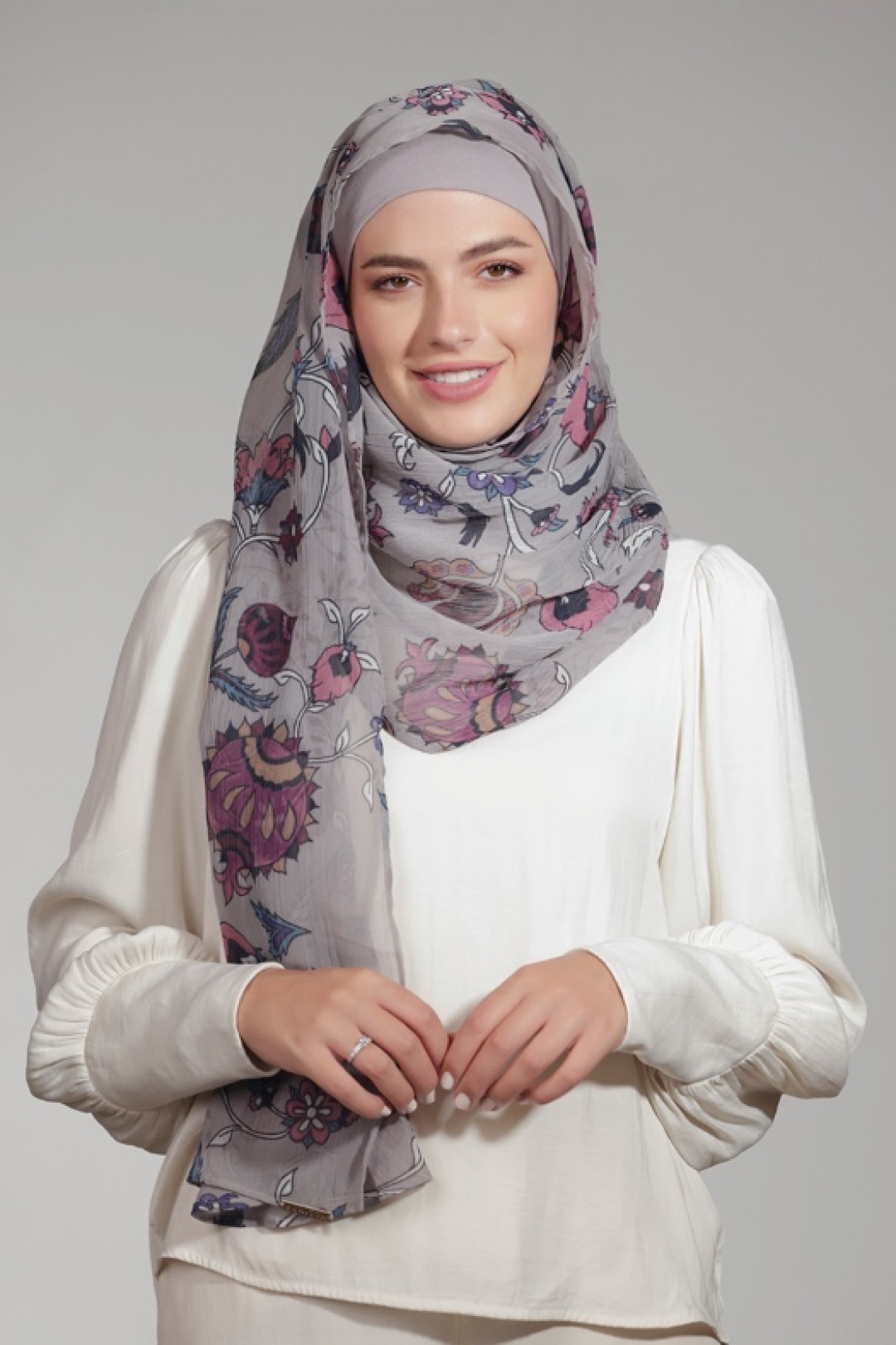 Rummana - Printed Crinkled Chiffon - Face Mask