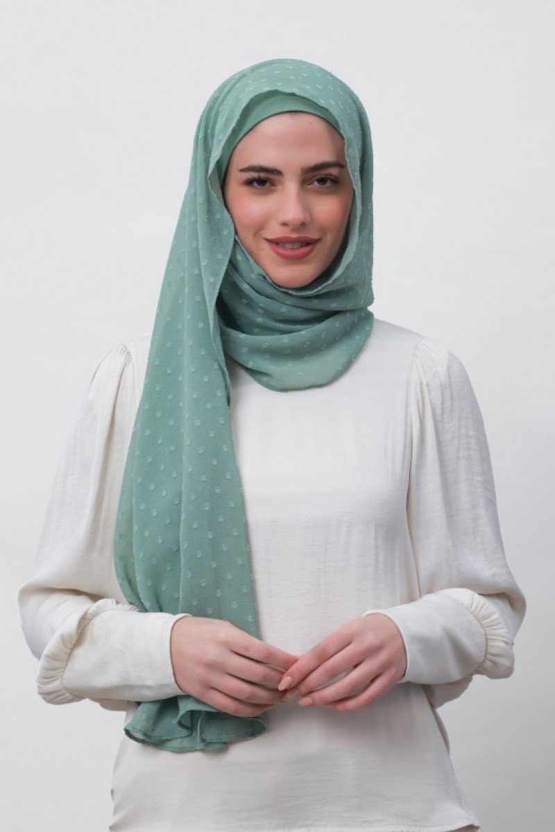 Sage Green - Mosaic Butti Chiffon