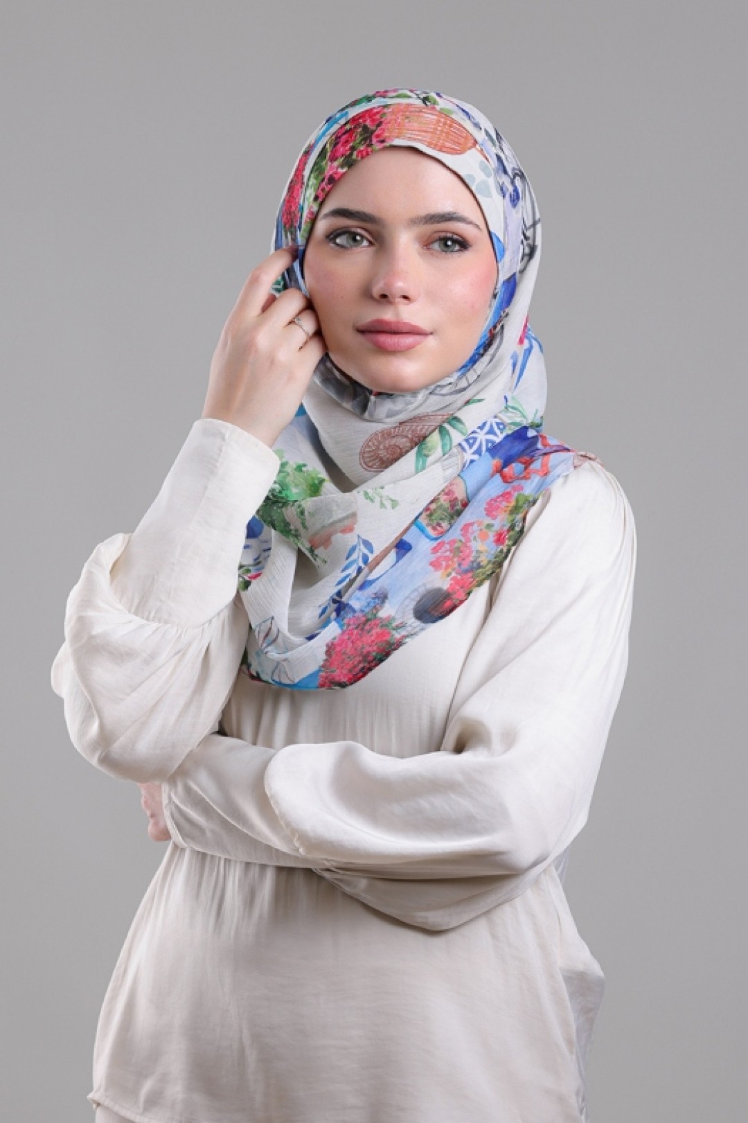 Santorini - Printed Crinkled Chiffon