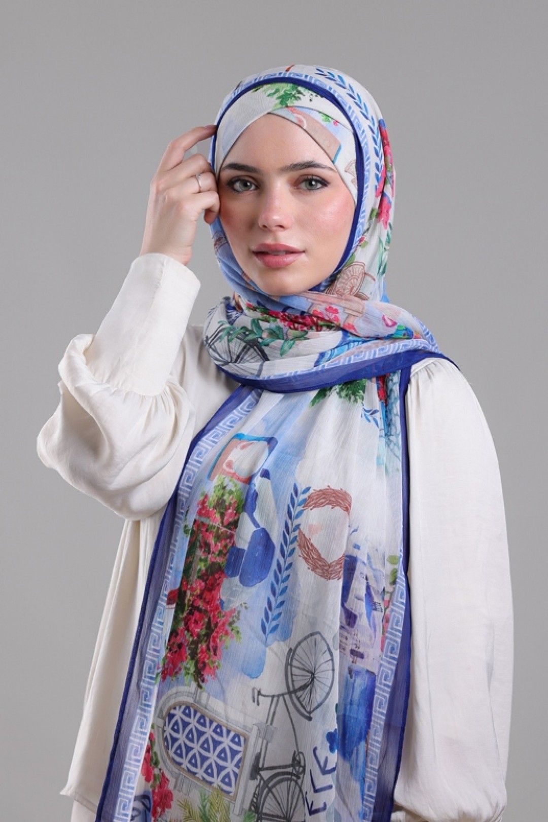 Santorini - Printed Crinkled Chiffon