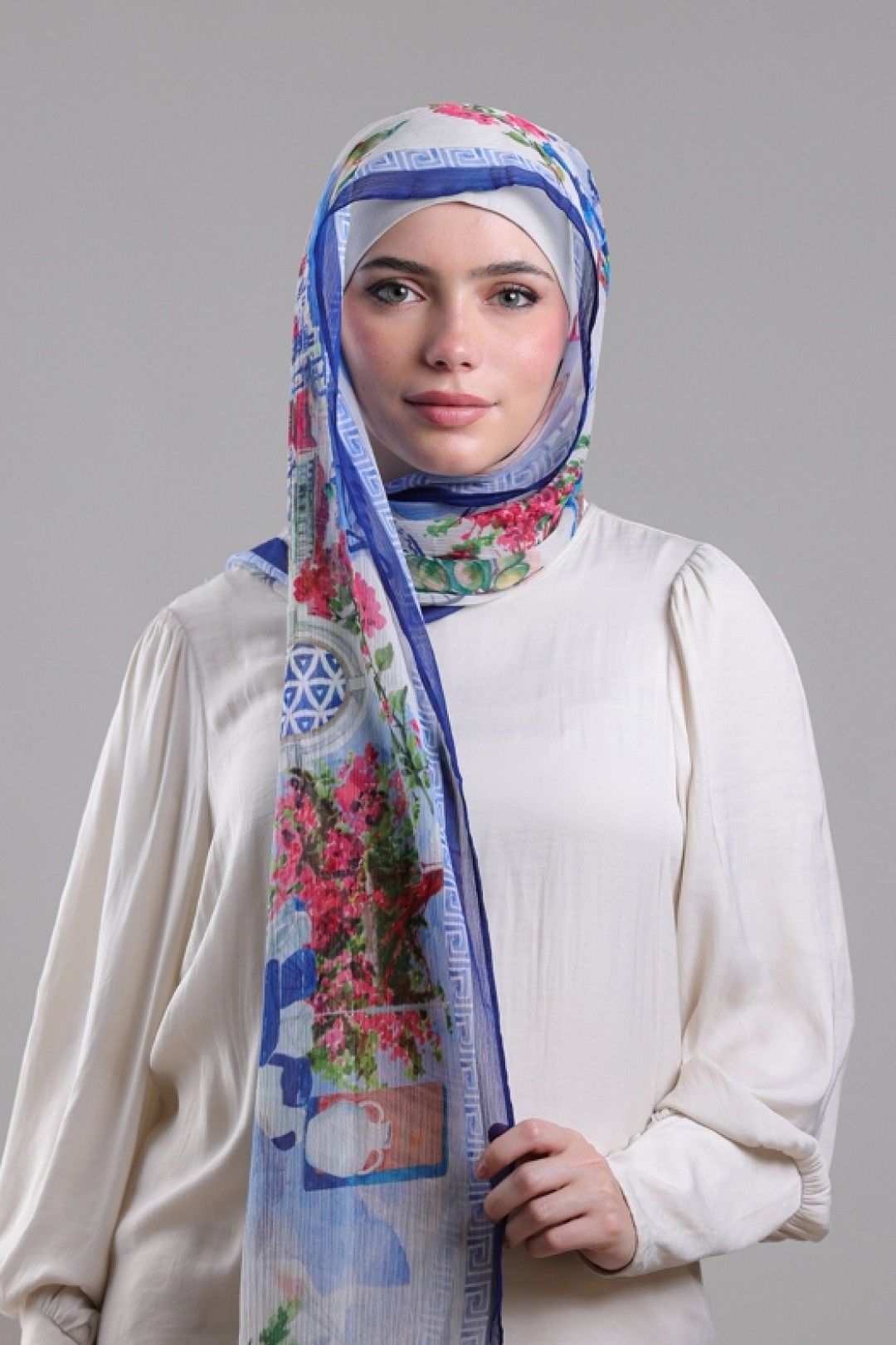 Santorini - Printed Crinkled Chiffon