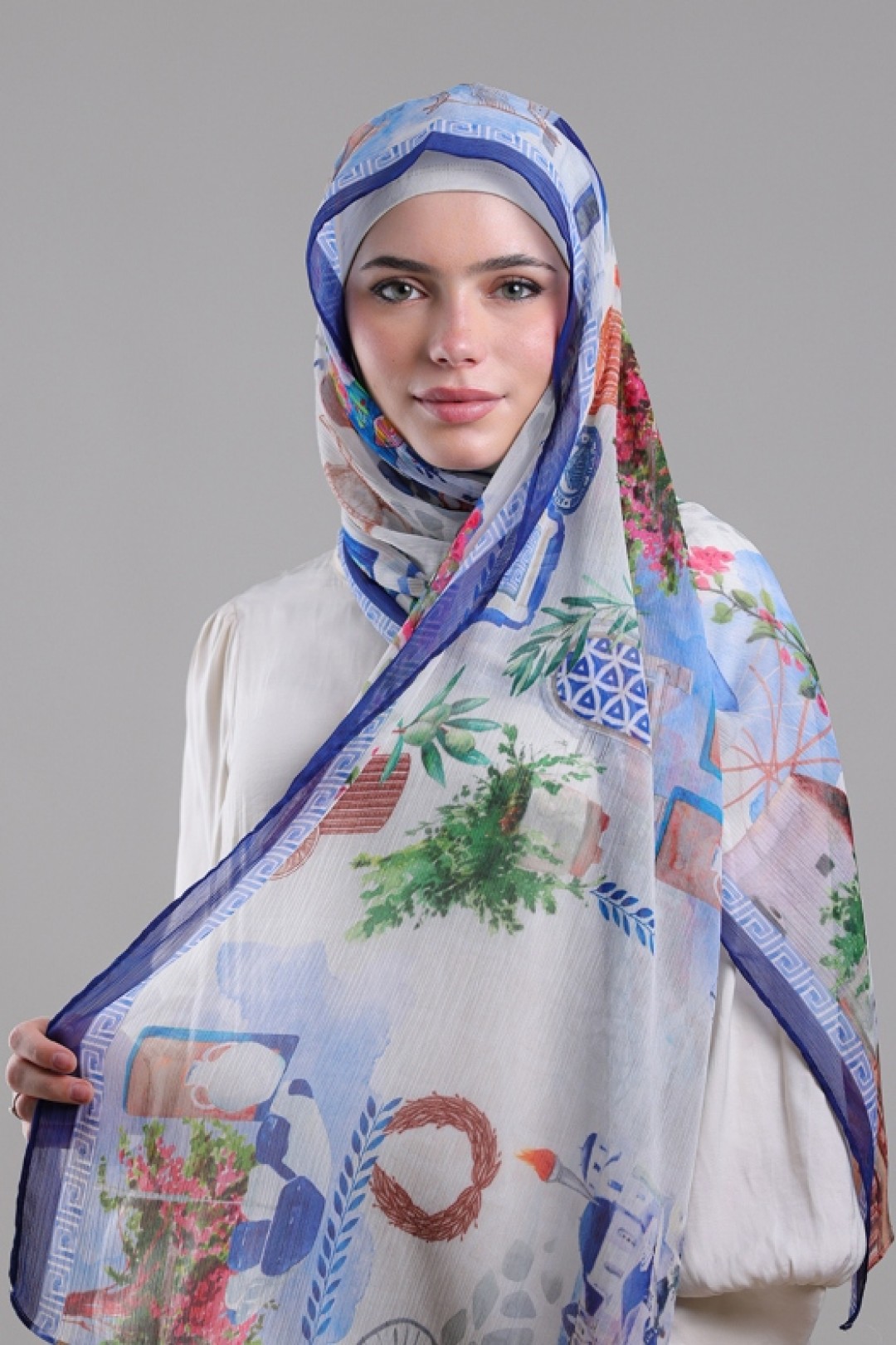 Santorini - Printed Crinkled Chiffon