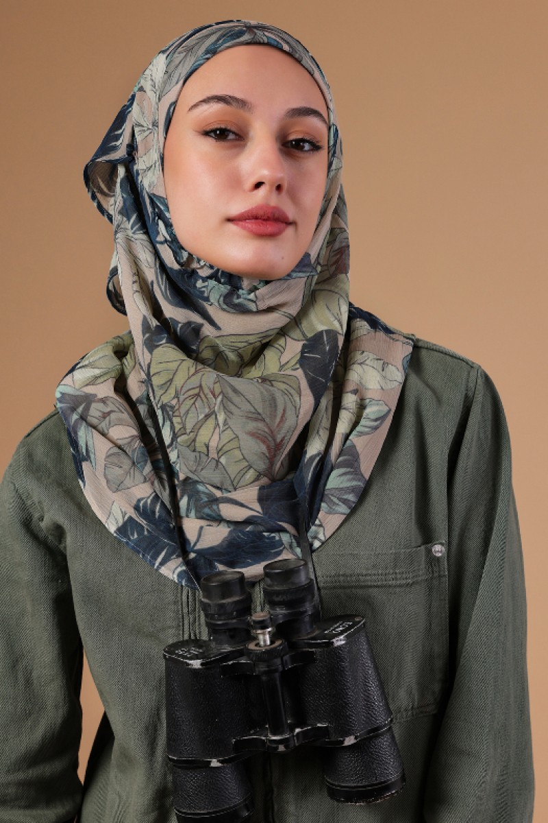 Savannah Greens - Printed Plus Crinkled Chiffon