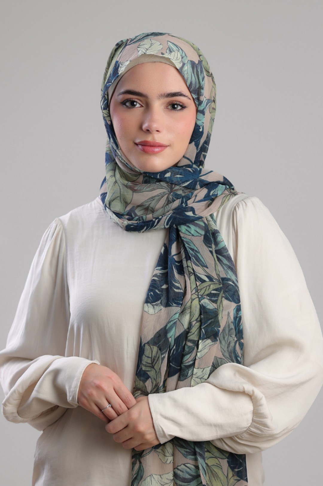 Savannah Greens - Printed Plus Crinkled Chiffon