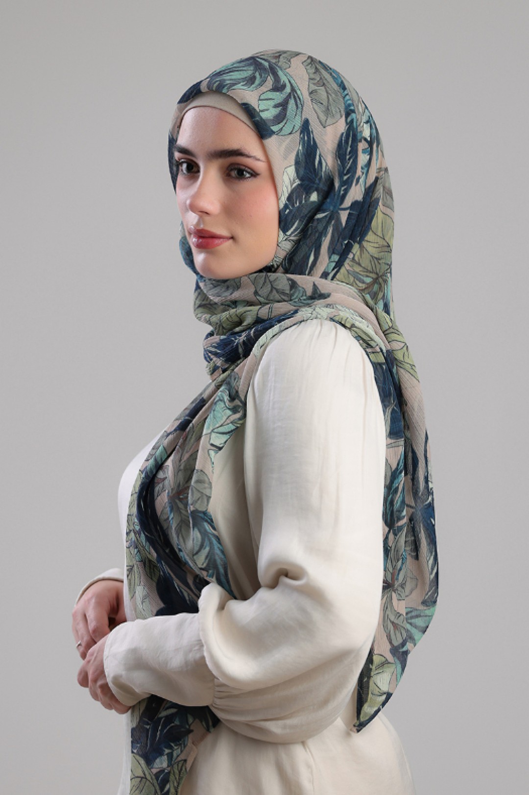 Savannah Greens - Printed Plus Crinkled Chiffon