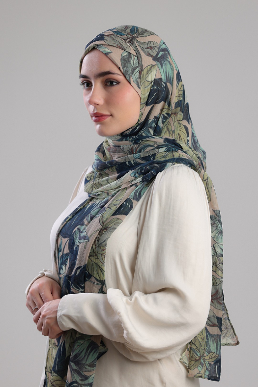 Savannah Greens - Printed Plus Crinkled Chiffon