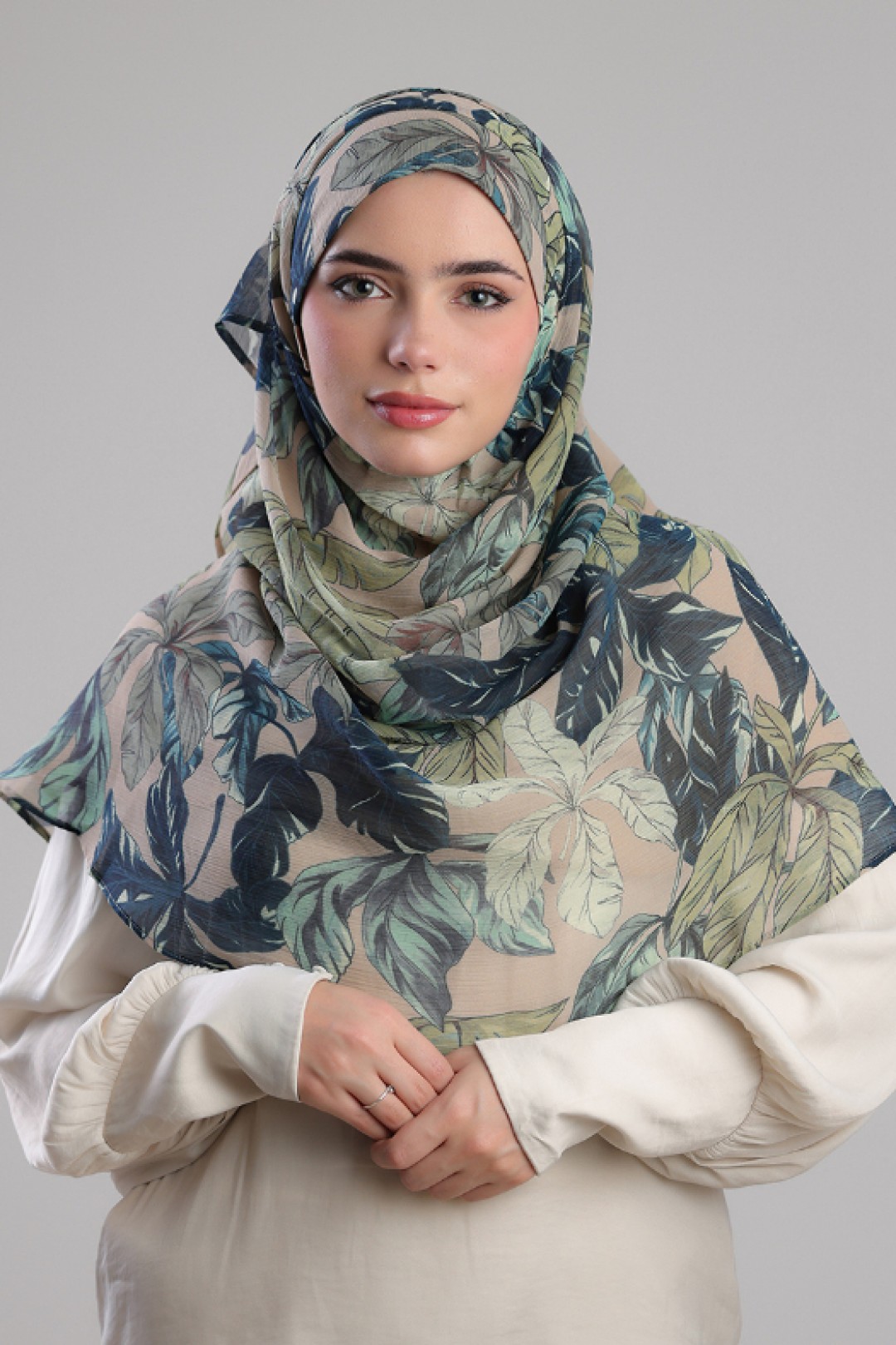 Savannah Greens - Printed Plus Crinkled Chiffon