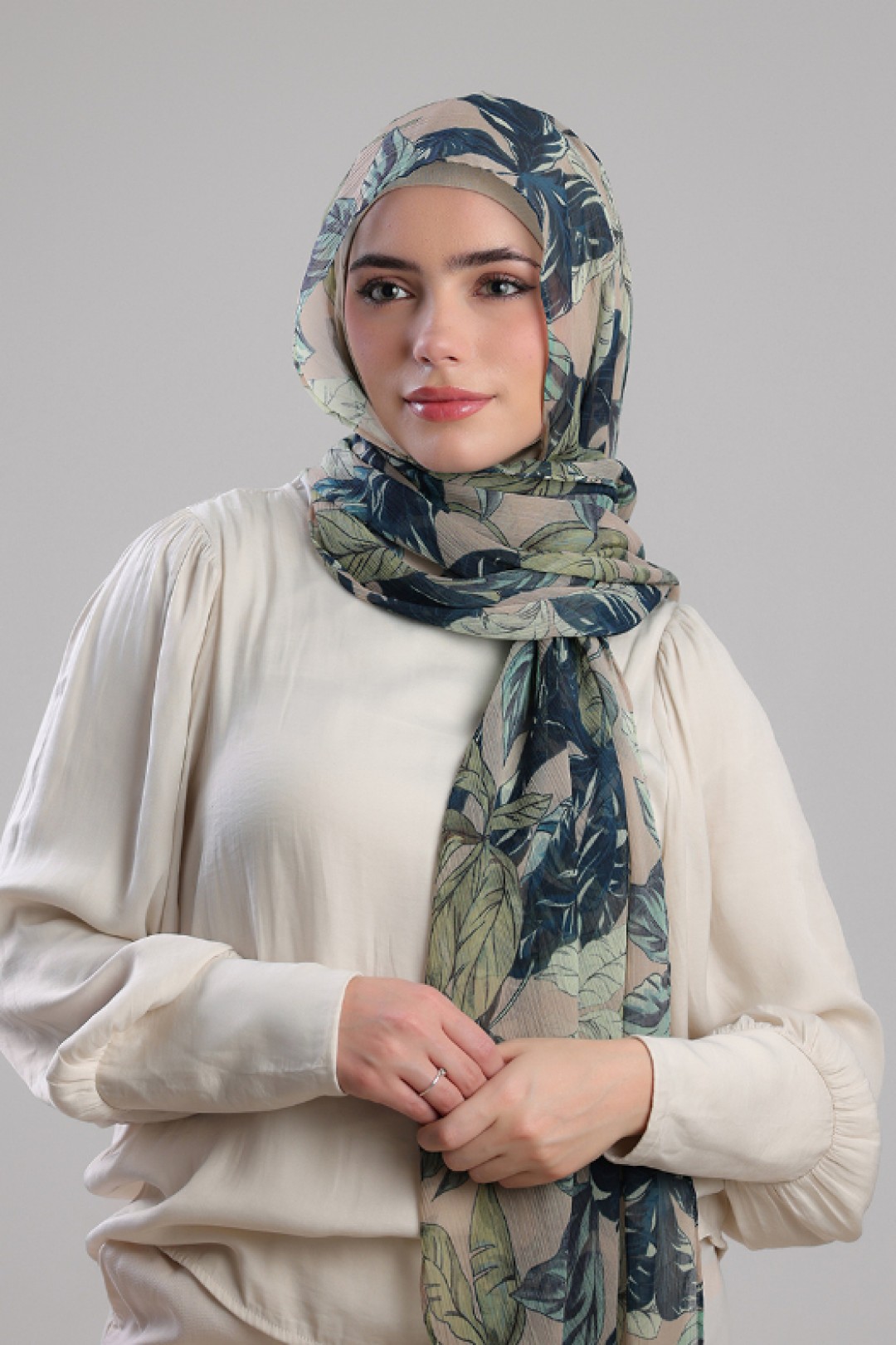 Savannah Greens - Printed Plus Crinkled Chiffon