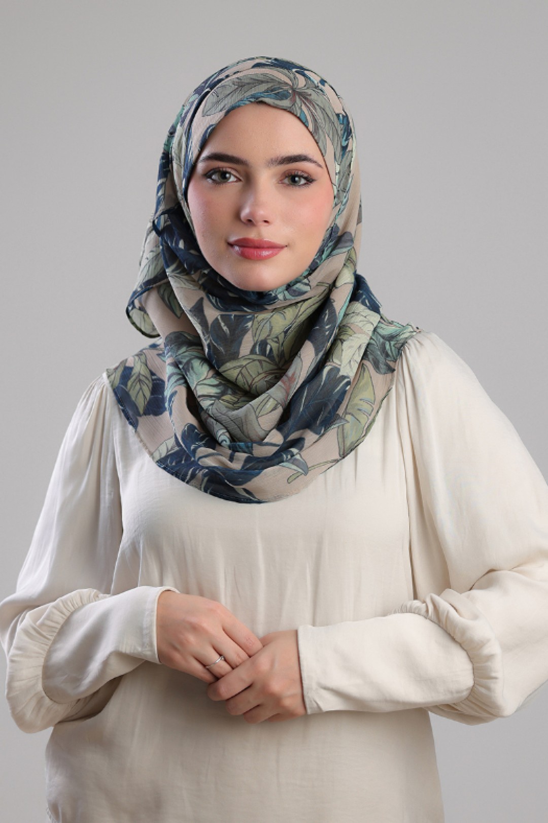 Savannah Greens - Printed Plus Crinkled Chiffon