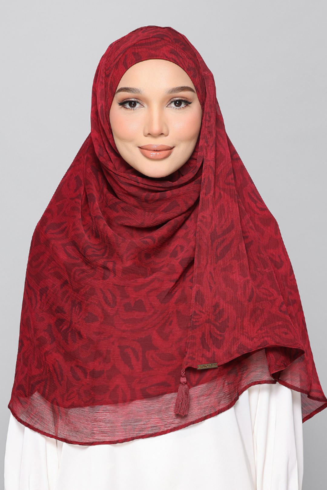 Scarlet Leaf - Printed Plus Crinkled Chiffon