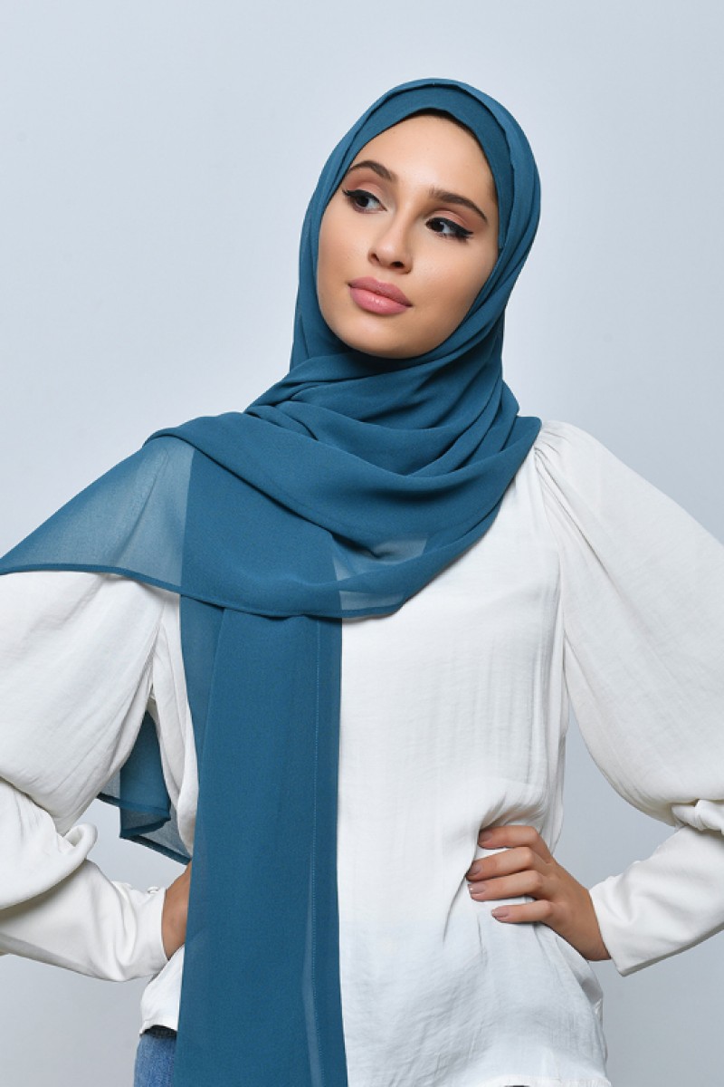 Sea - Plain Crepe Chiffon - Inner