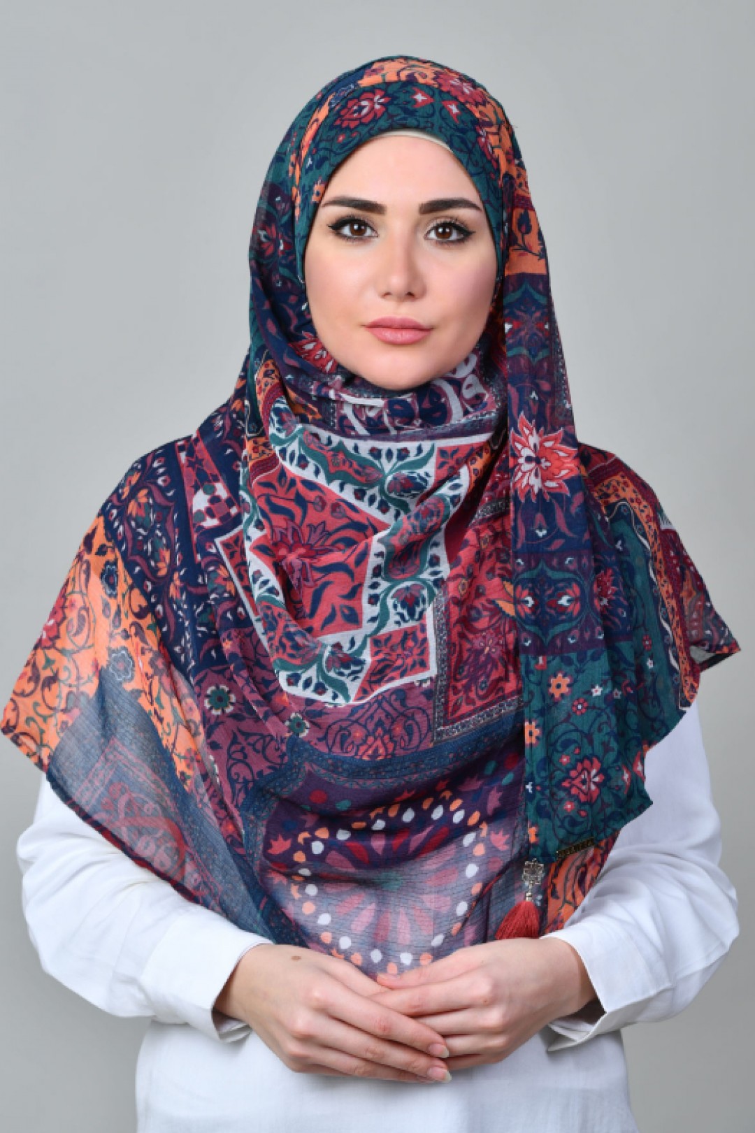 Shahrayar Red - Printed Crinkled Chiffon
