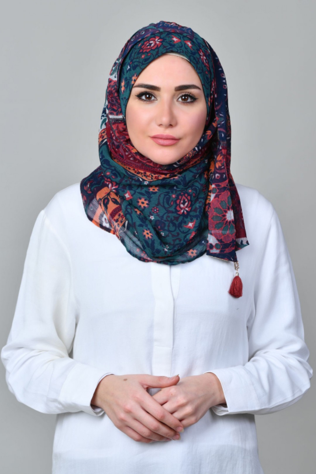 Shahrayar Red - Printed Crinkled Chiffon