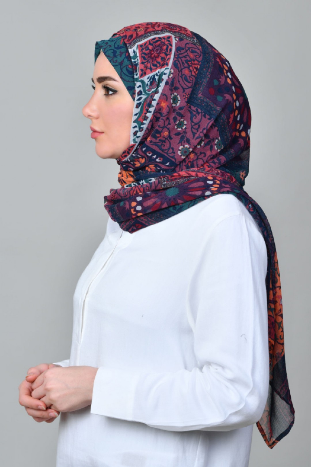 Shahrayar Red - Printed Crinkled Chiffon