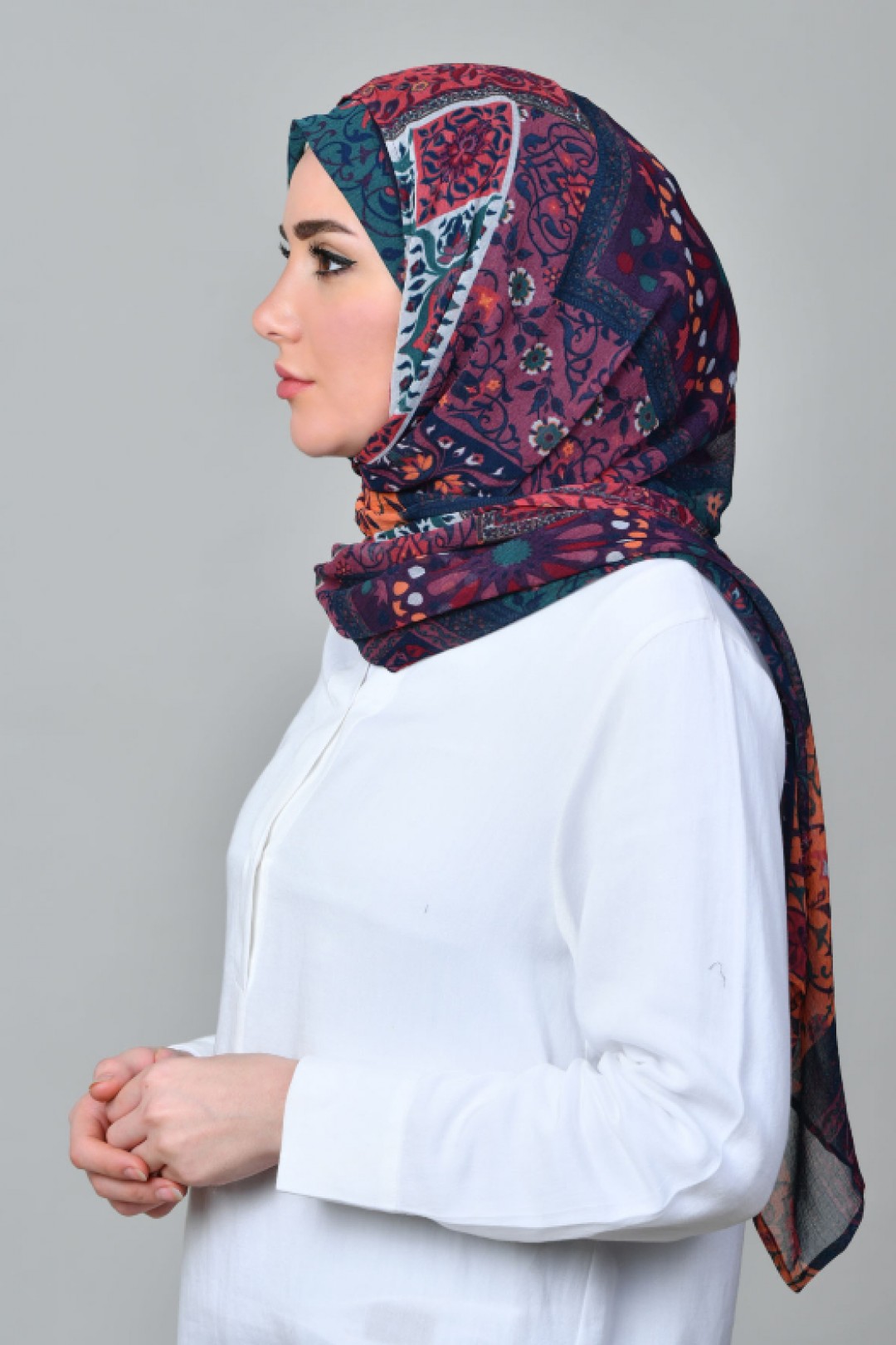 Shahrayar Red - Printed Crinkled Chiffon