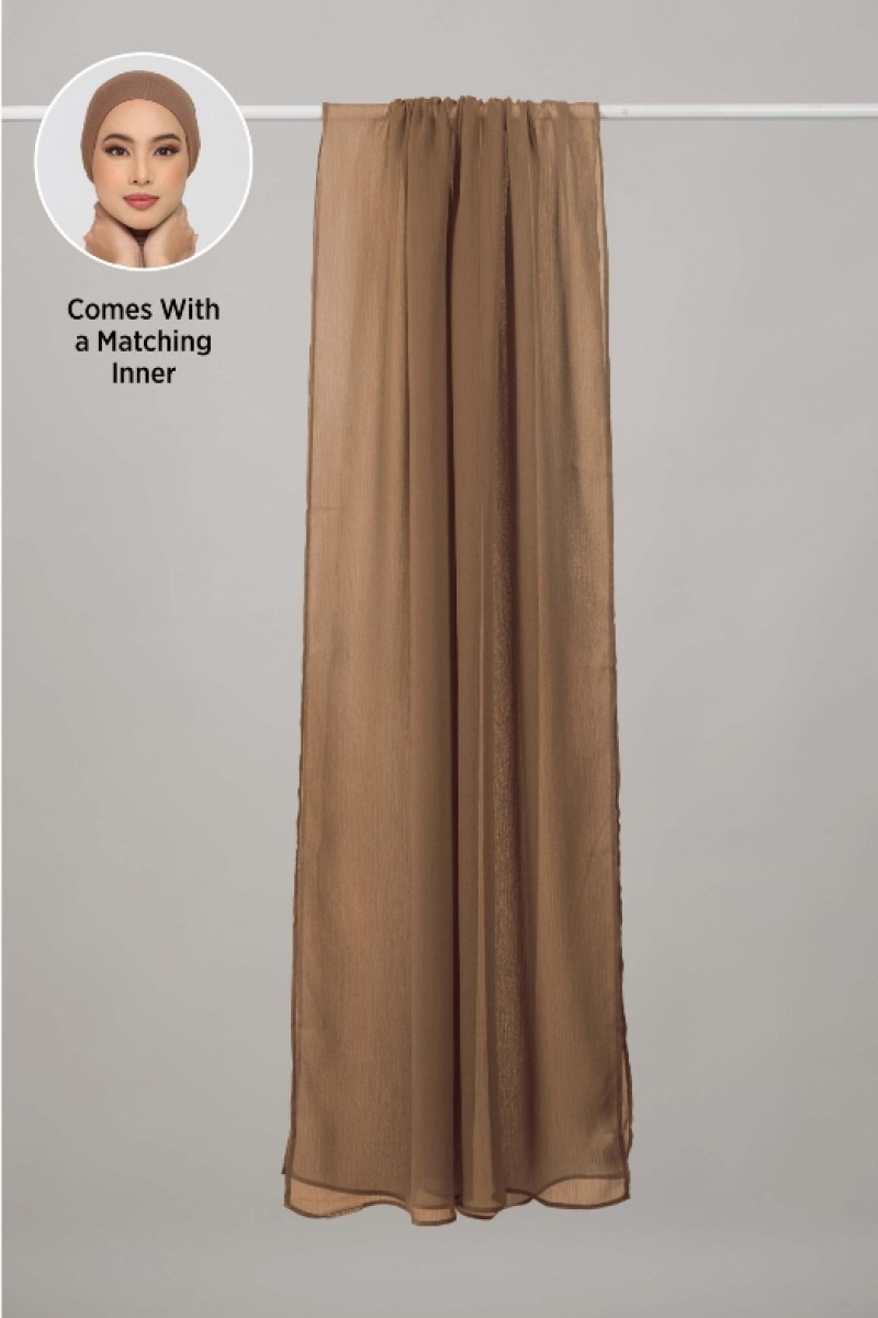 Clay - Plain Crinkled Chiffon