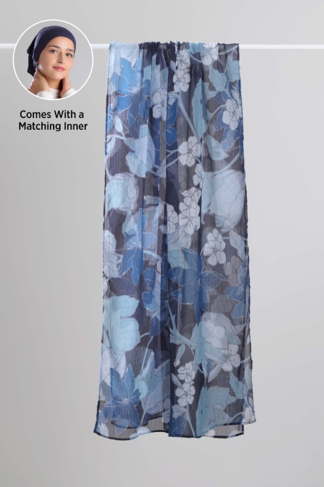 Midnight Garden - Printed Plus Crinkled Chiffon