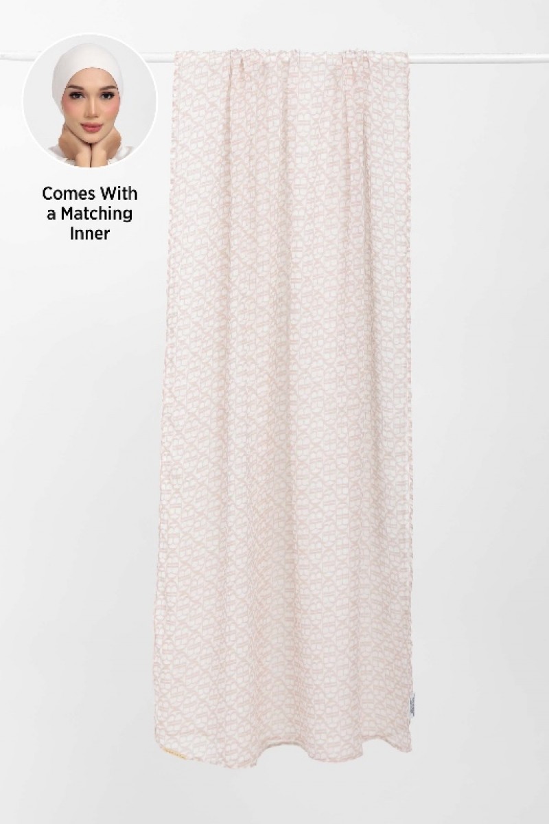 Maison B Stone - Printed Plus Crinkled Chiffon