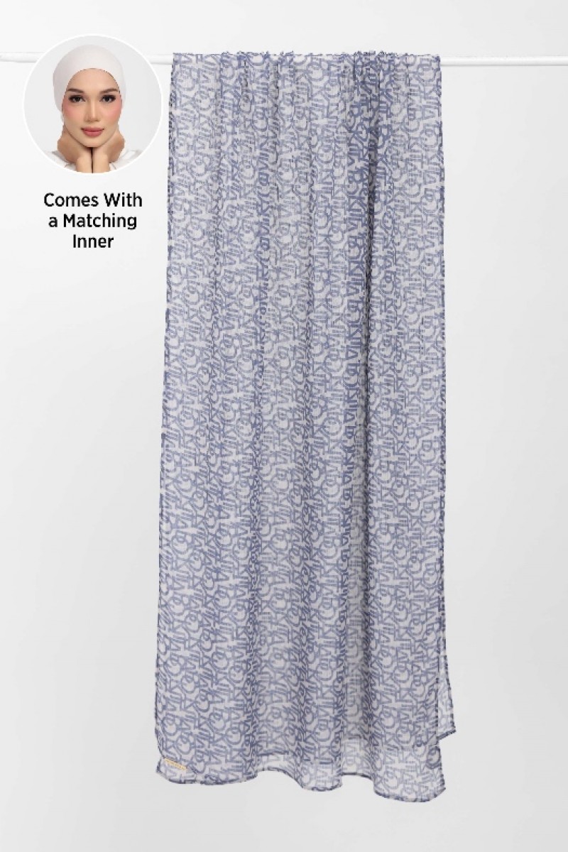 Bokitta Oblique Denim - Printed Plus Crinkled Chiffon