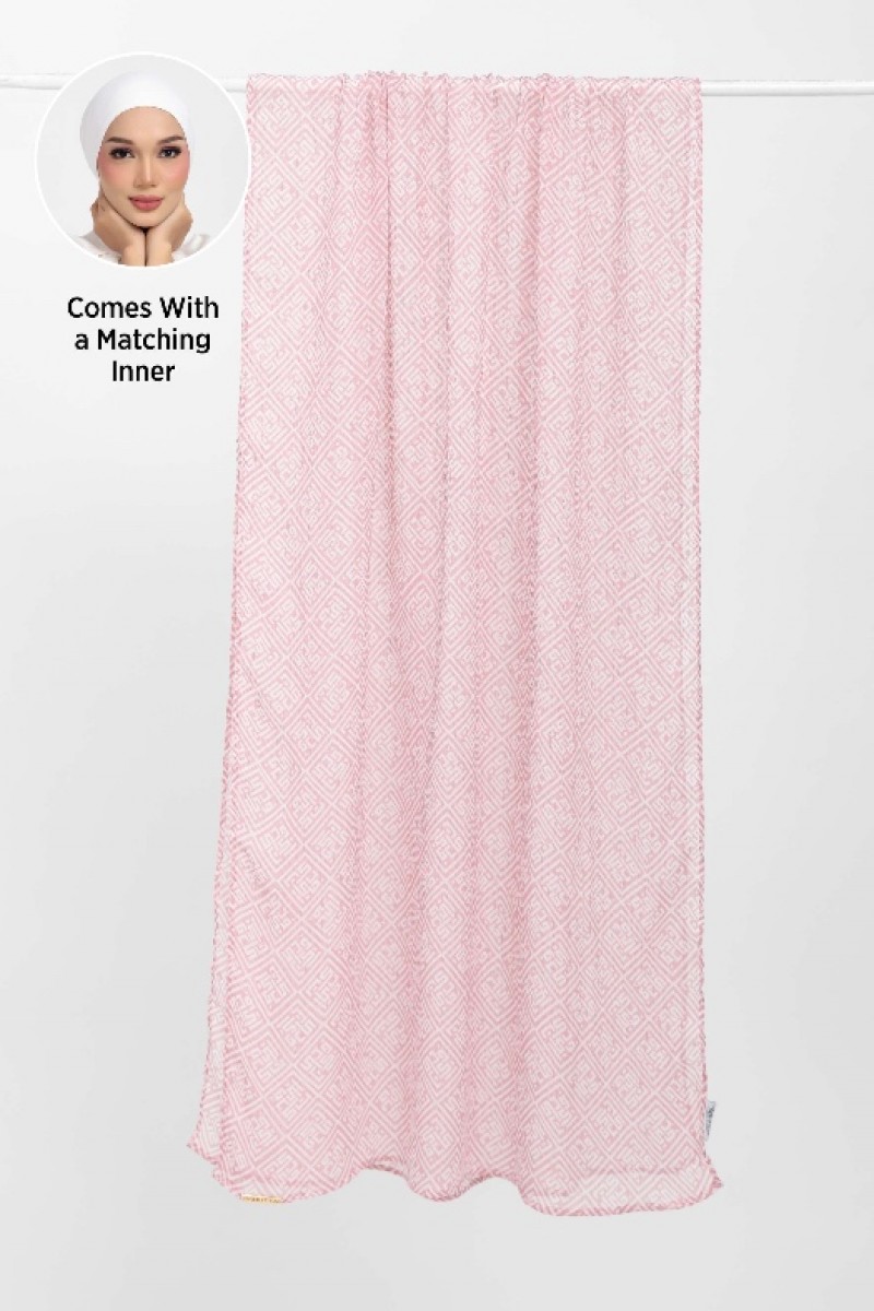 Monogram Maze Rose - Printed Plus Crinkled Chiffon