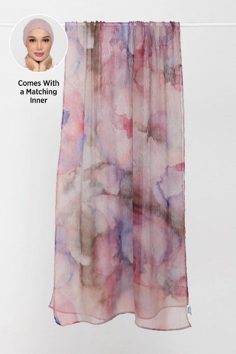Rose Dusk - Printed Plus Crinkled Chiffon