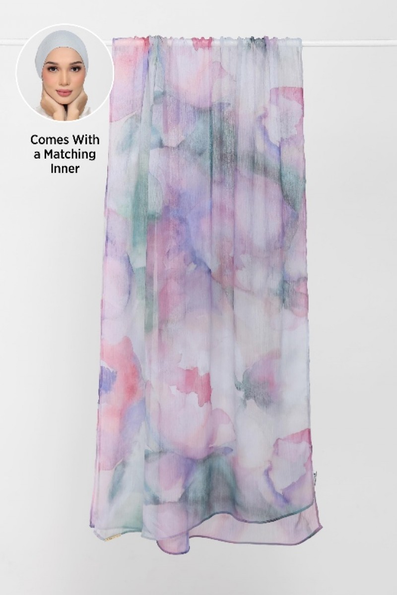 Cloudy Pastel - Printed Plus Crinkled Chiffon