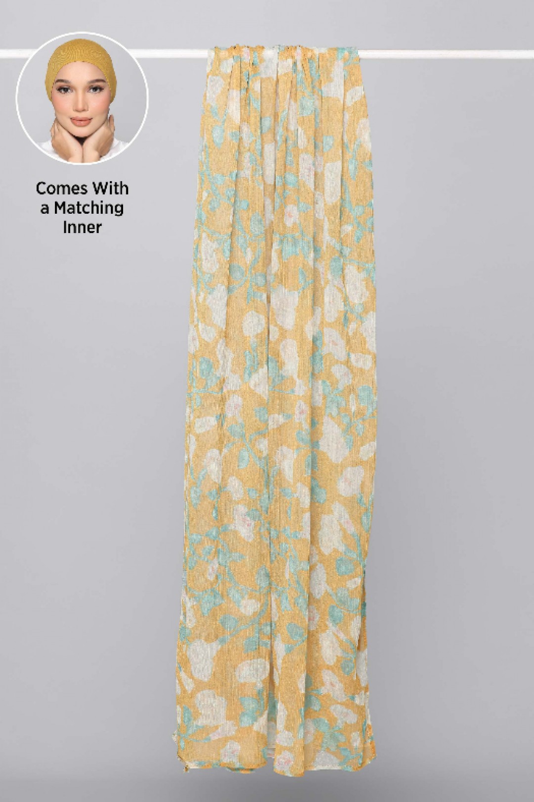 Golden Ikat - Printed Plus Crinkled Chiffon