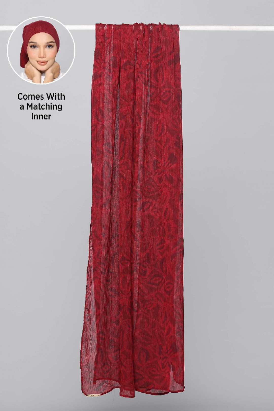 Scarlet Leaf - Printed Plus Crinkled Chiffon