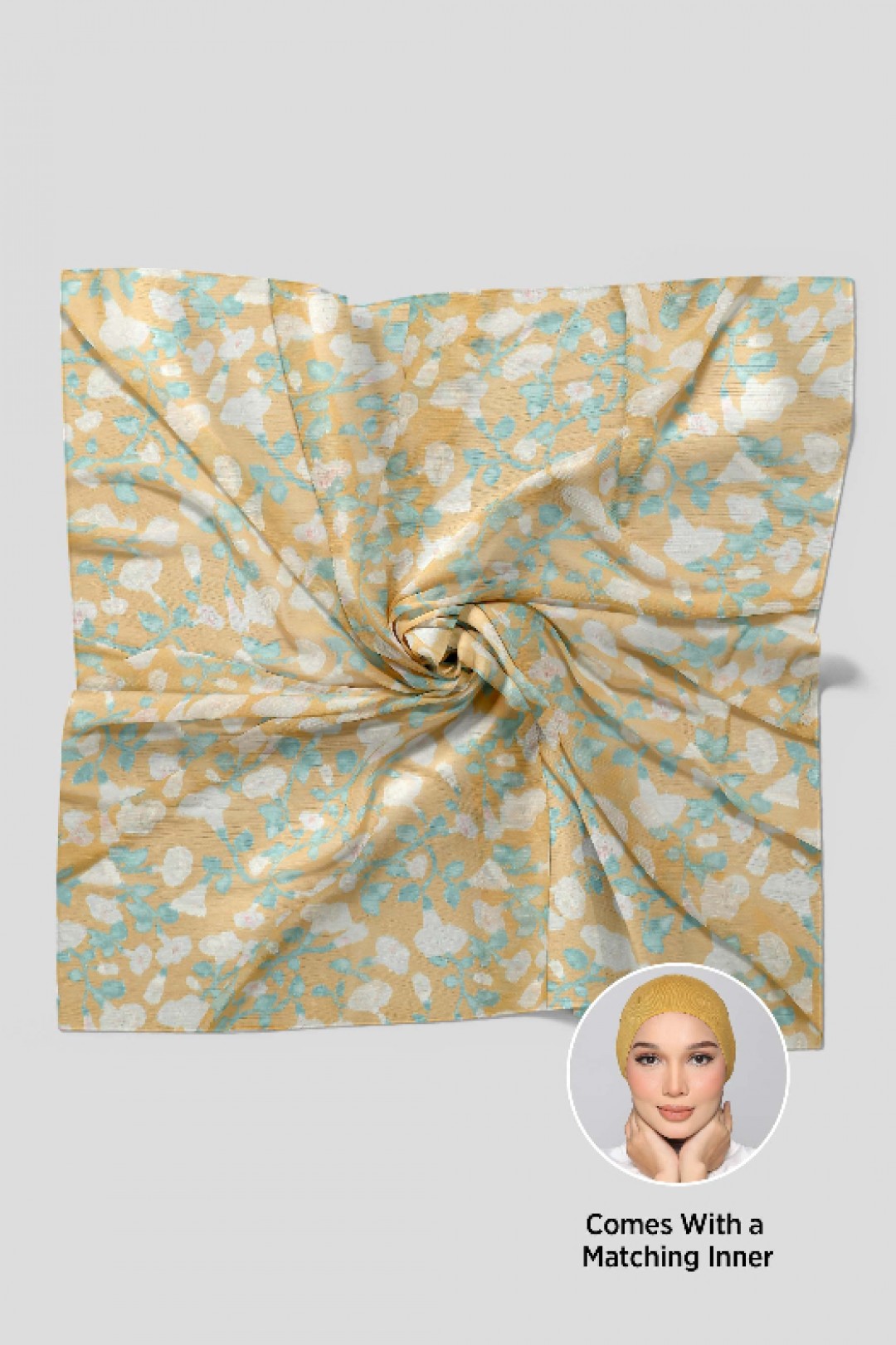 Golden Ikat - Printed Plus Crinkled Chiffon