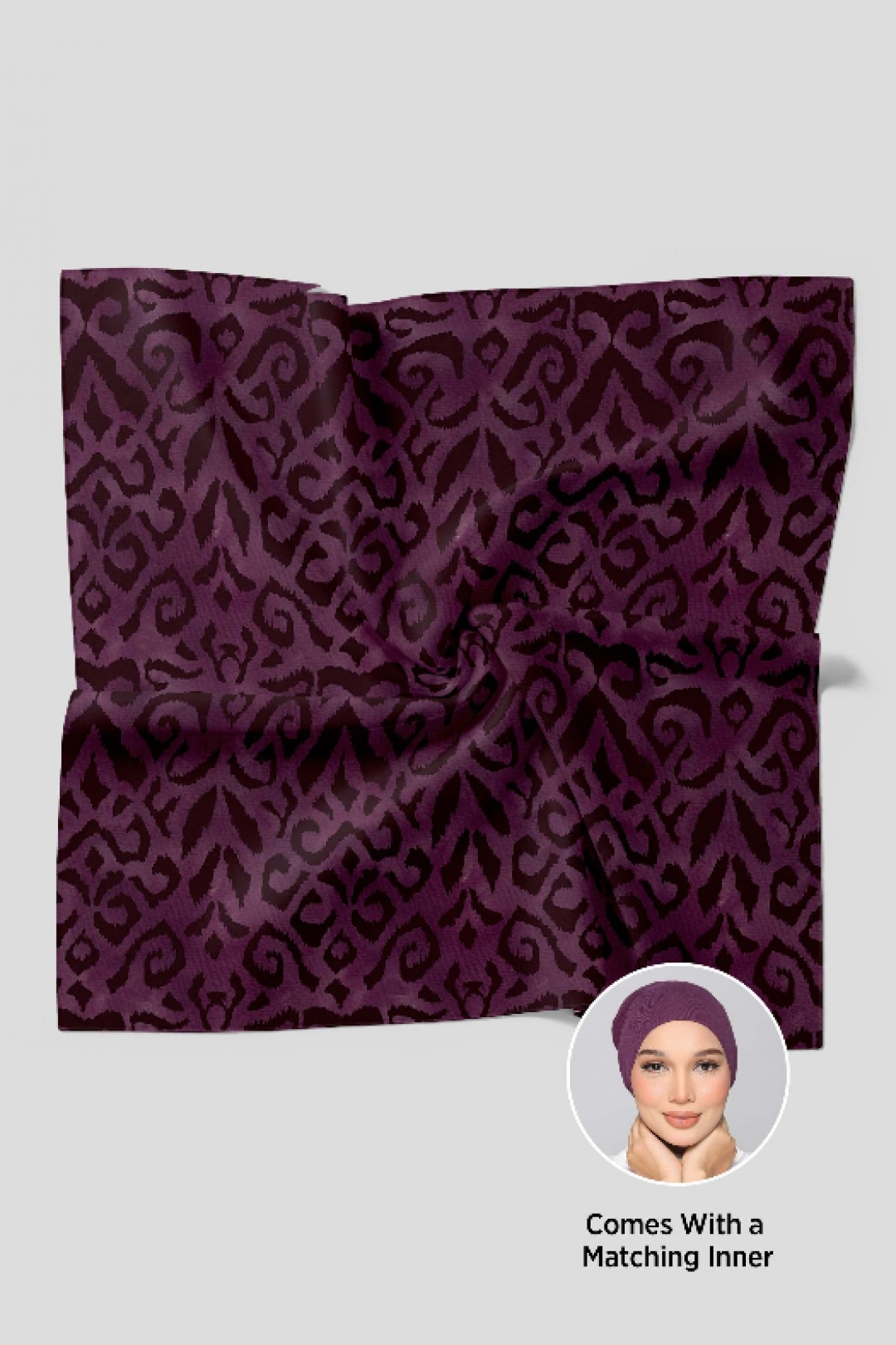 Plum Waves - Printed Plus Crinkled Chiffon