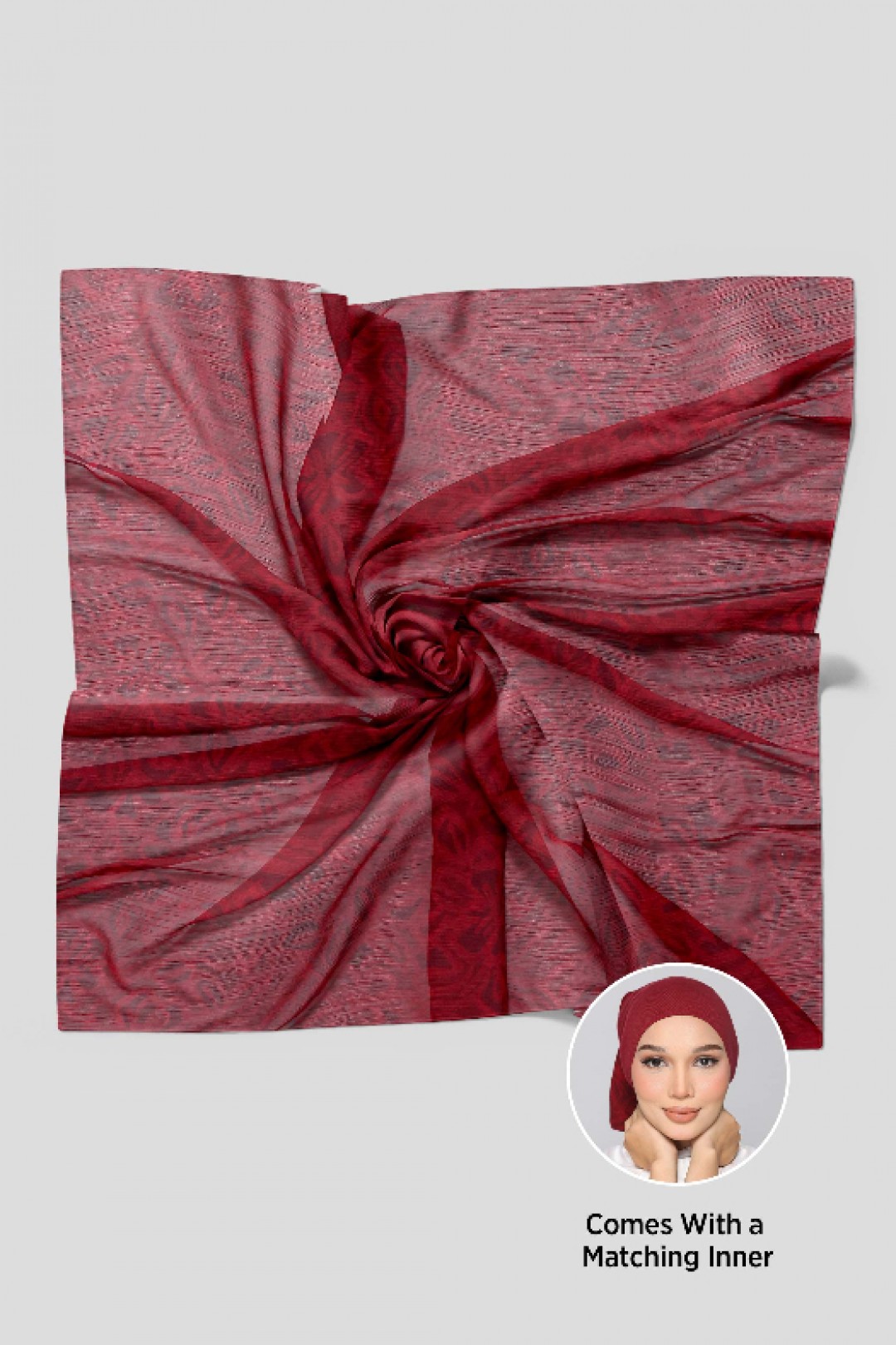 Scarlet Leaf - Printed Plus Crinkled Chiffon