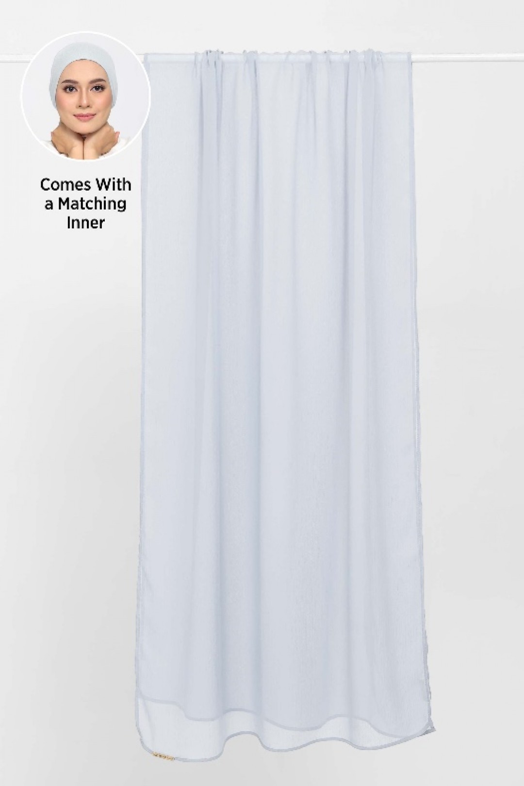 Silver - Plain Crinkled Chiffon