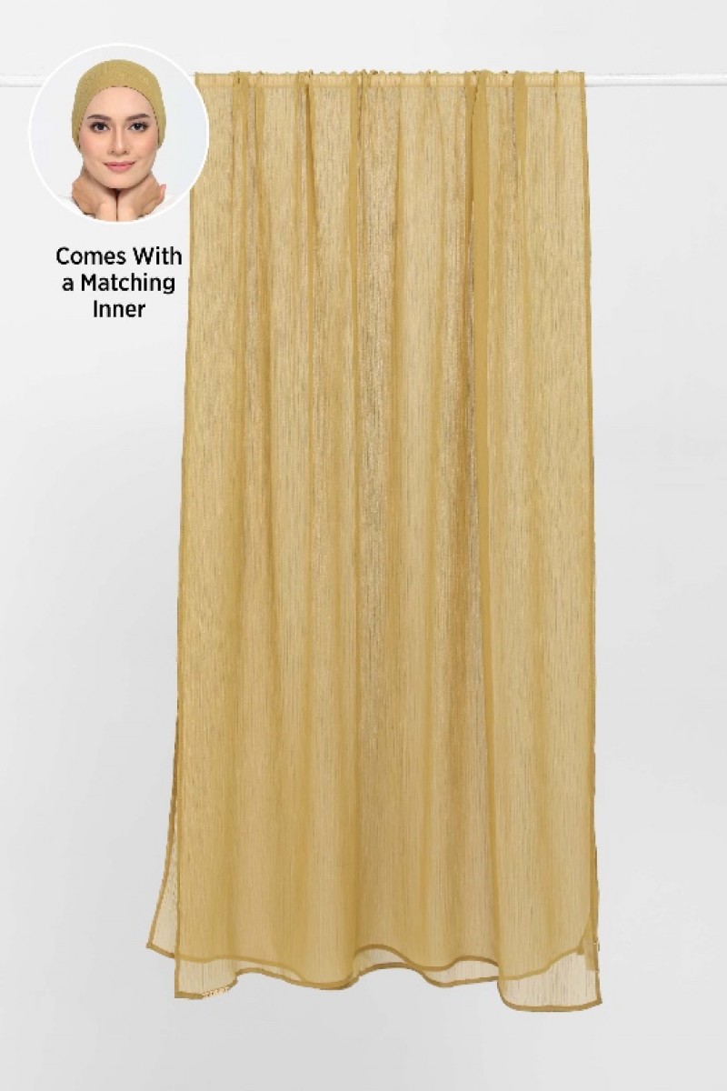 Bronze Mist - Plain Crinkled Chiffon