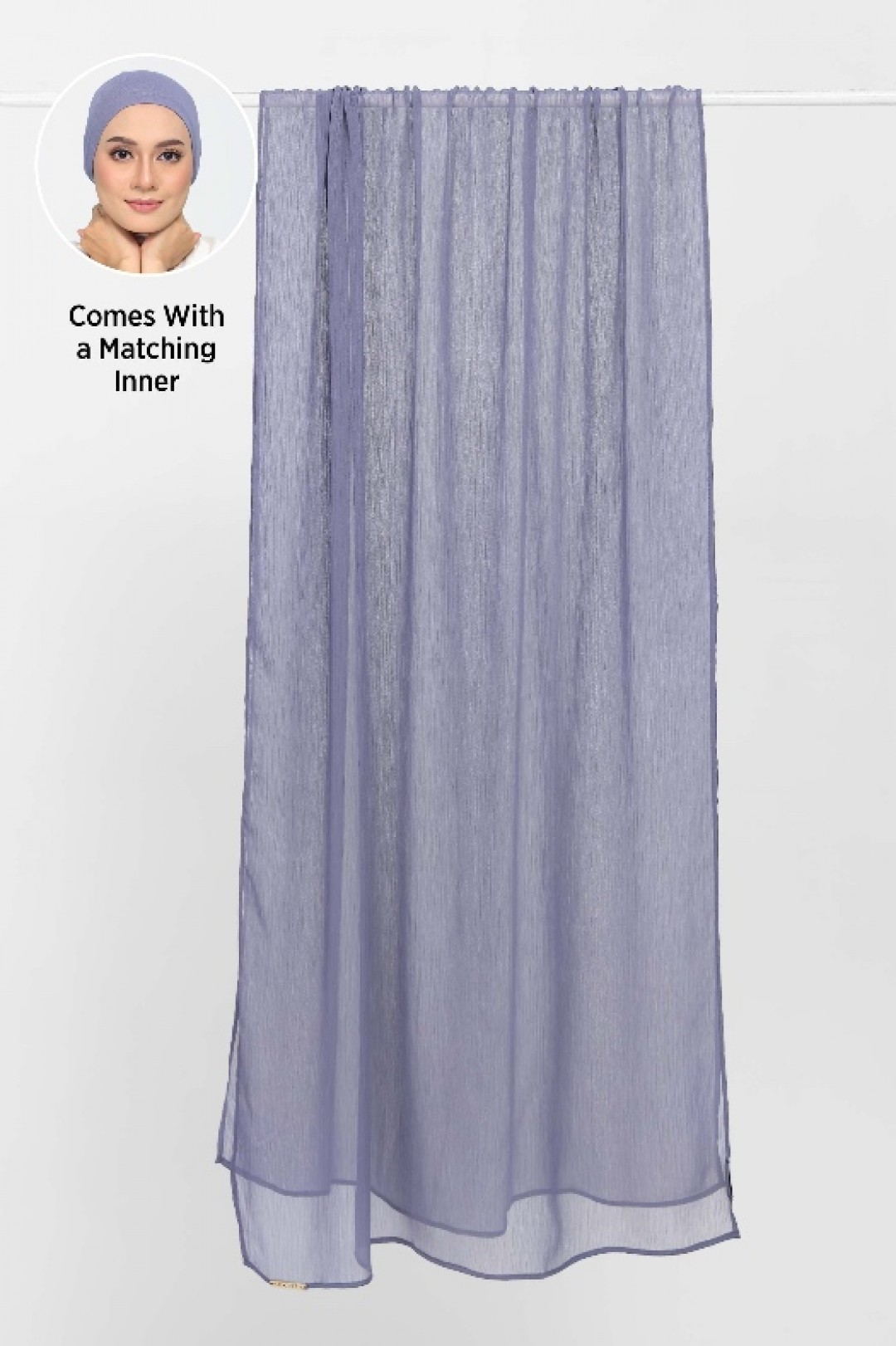 Crown Blue - Plain Crinkled Chiffon