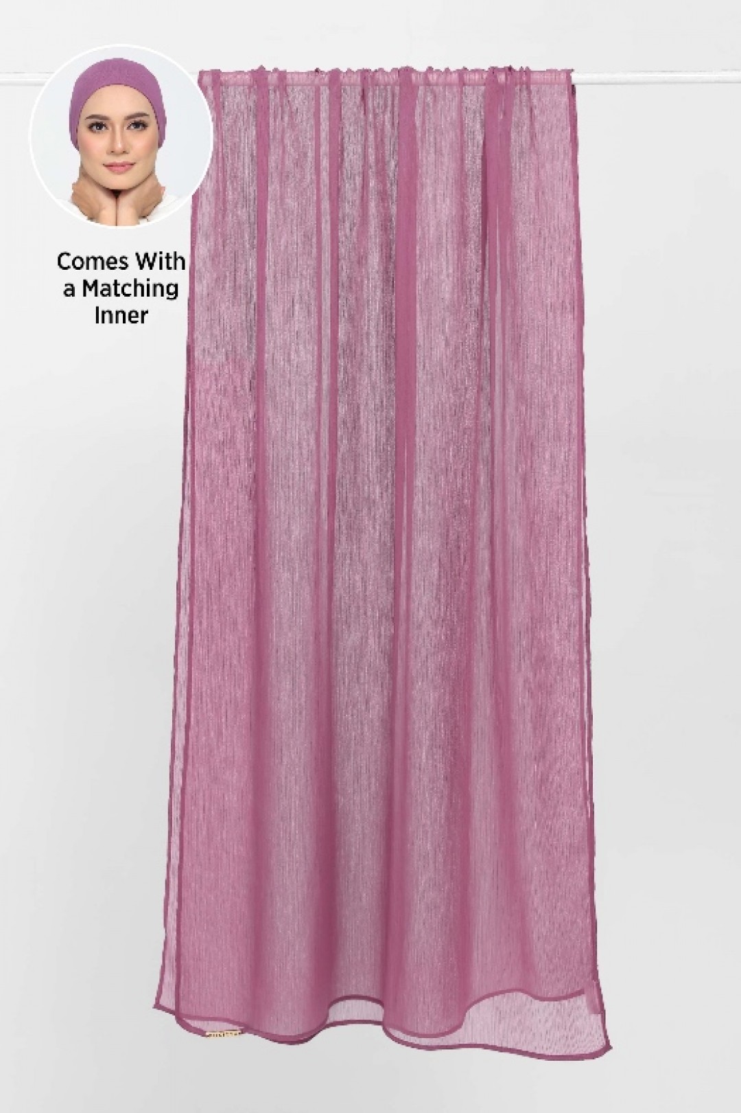 Damson Pink - Plain Crinkled Chiffon