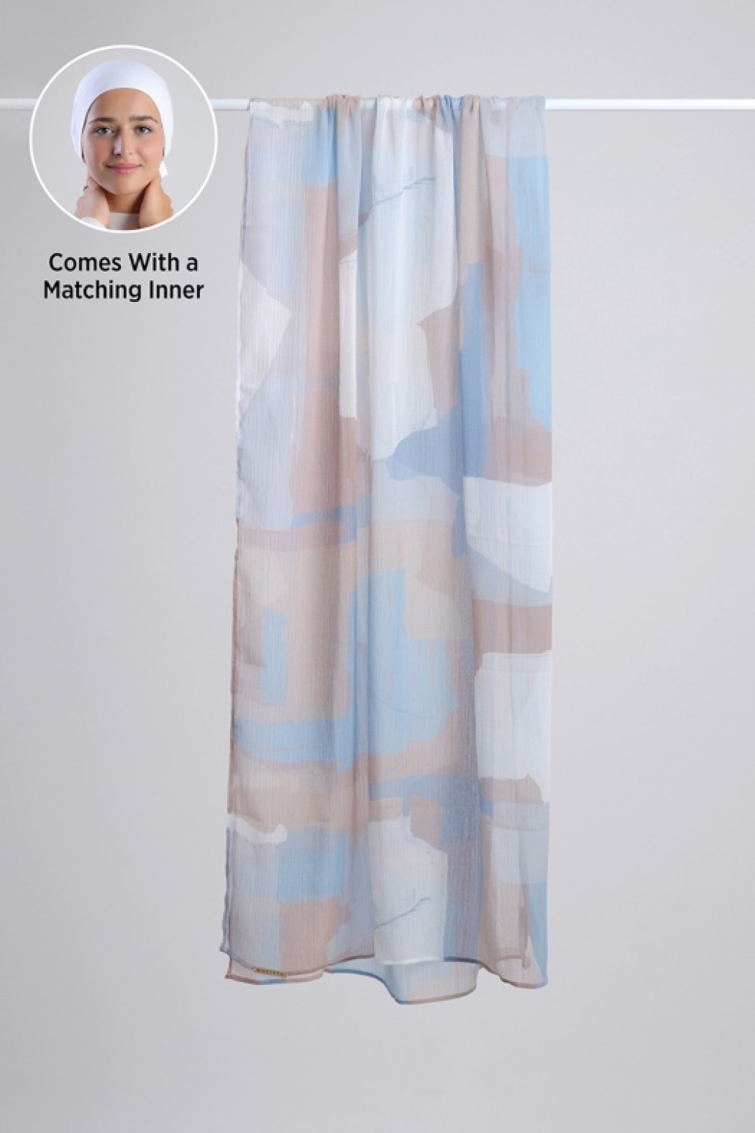 Blueberry Cream - Printed Plus Crinkled Chiffon