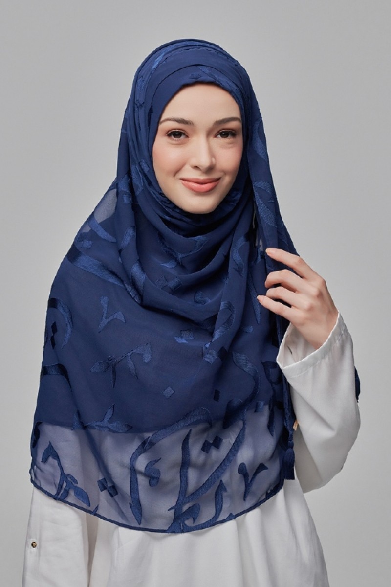 Signature Navy - Premium Plain Brasso Georgette