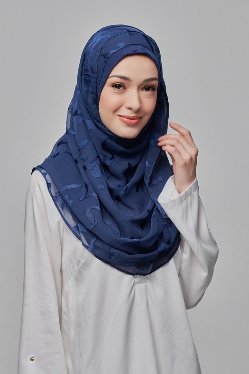 Signature Navy - Premium Plain Brasso Georgette
