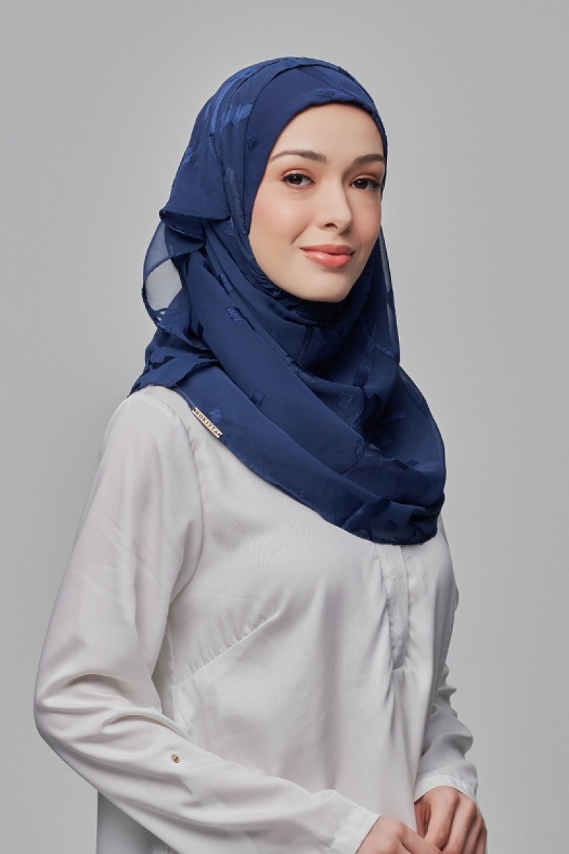 Signature Navy - Premium Plain Brasso Georgette