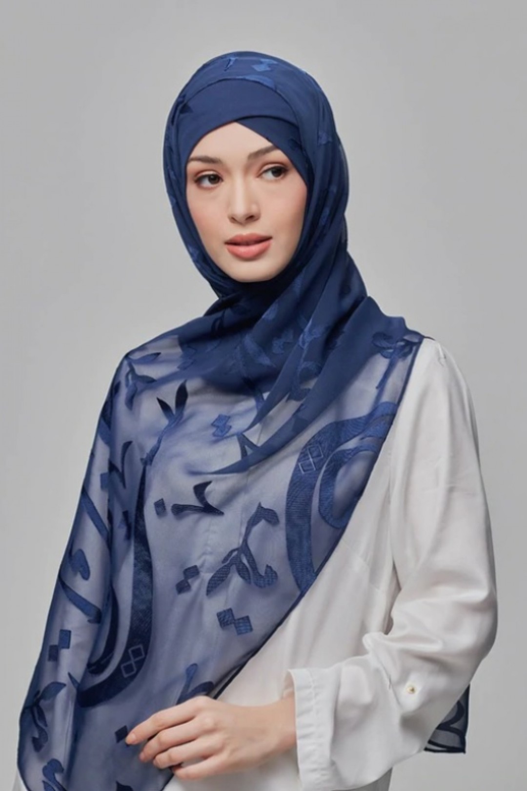 Signature Navy - Premium Plain Brasso Georgette