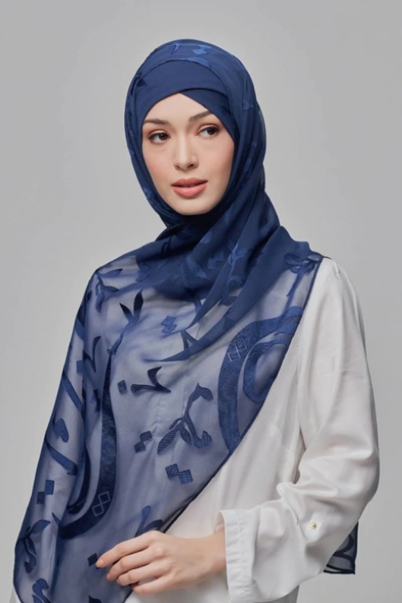 Signature Navy - Premium Plain Brasso Georgette