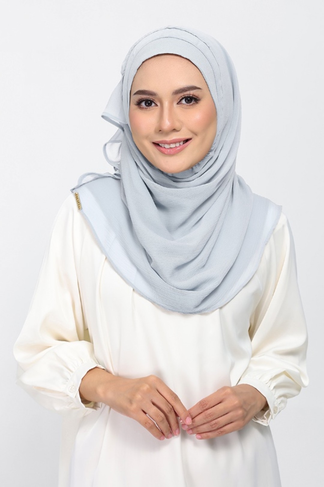 Silver - Plain Crinkled Chiffon