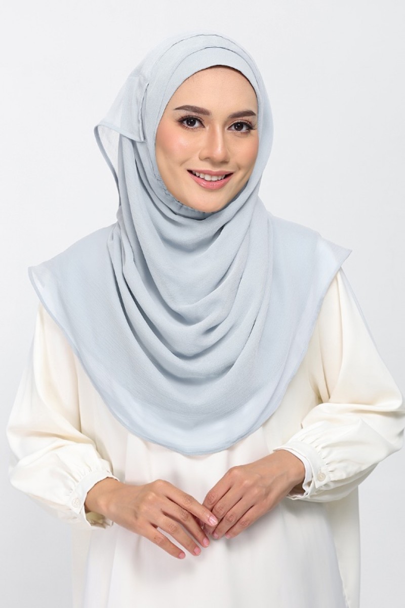 Silver - Plain Crinkled Chiffon