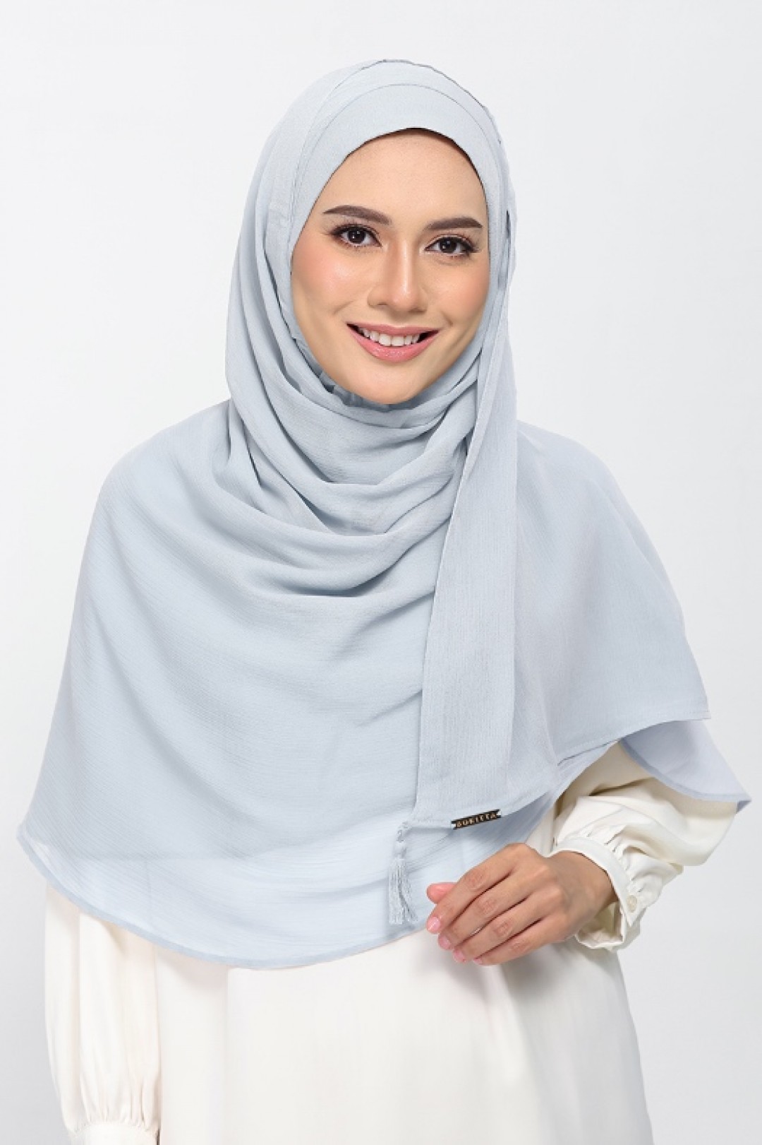 Silver - Plain Crinkled Chiffon