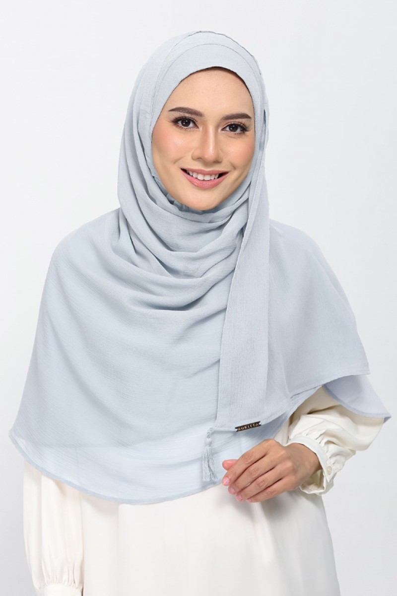 Silver - Plain Crinkled Chiffon