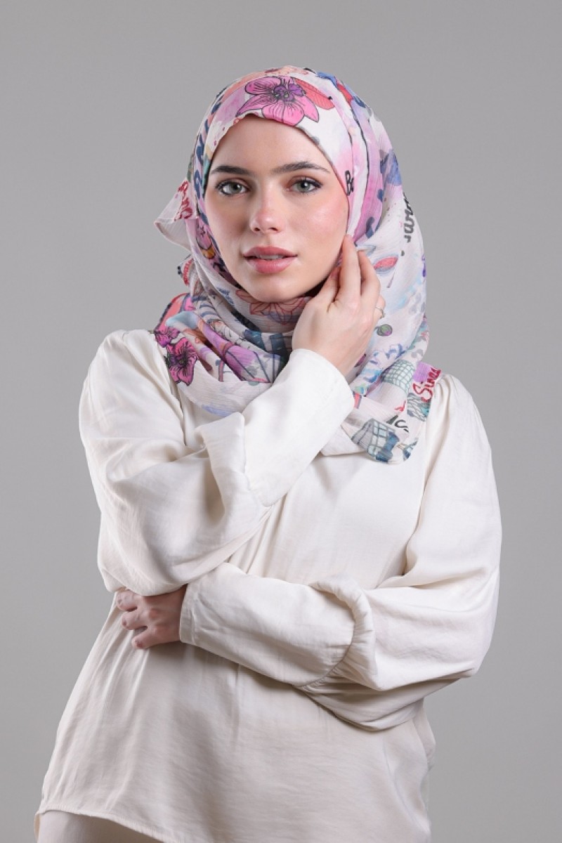 Singapore - Printed Crinkled Chiffon