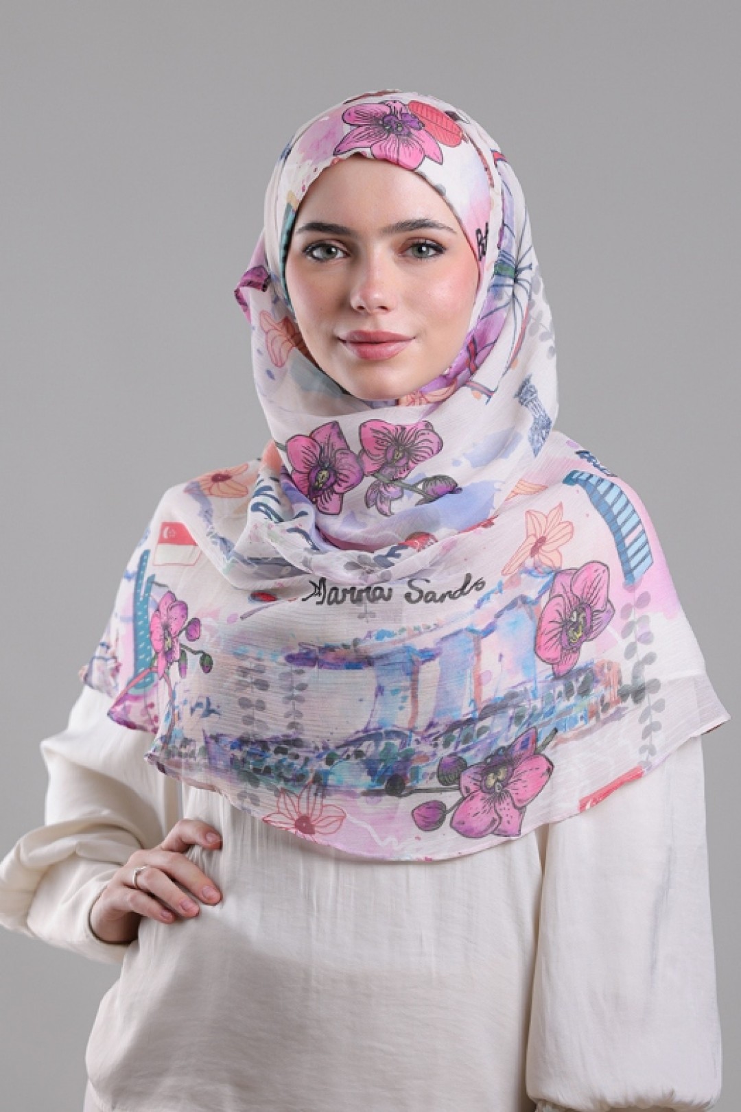 Singapore - Printed Crinkled Chiffon