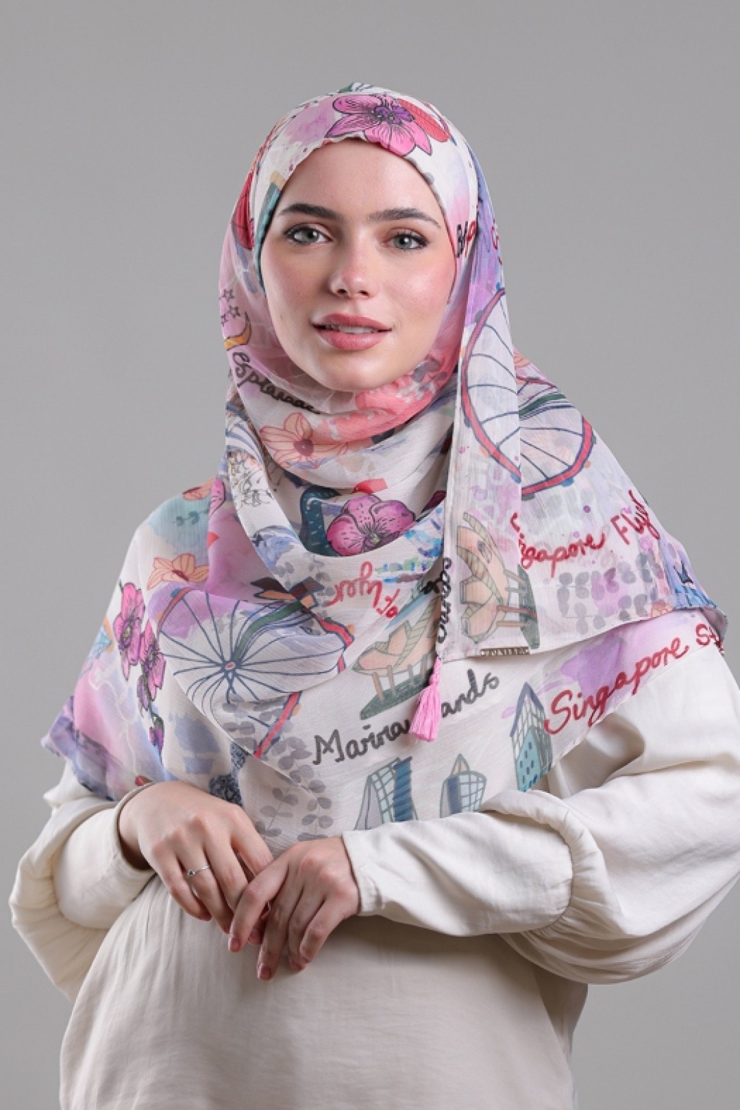 Singapore - Printed Crinkled Chiffon
