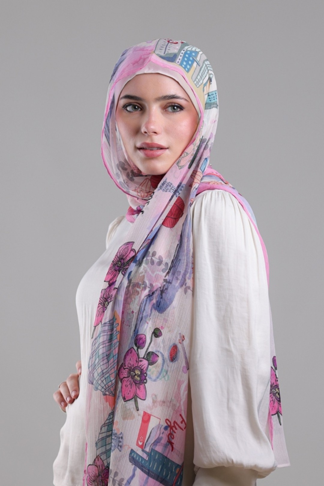 Singapore - Printed Crinkled Chiffon