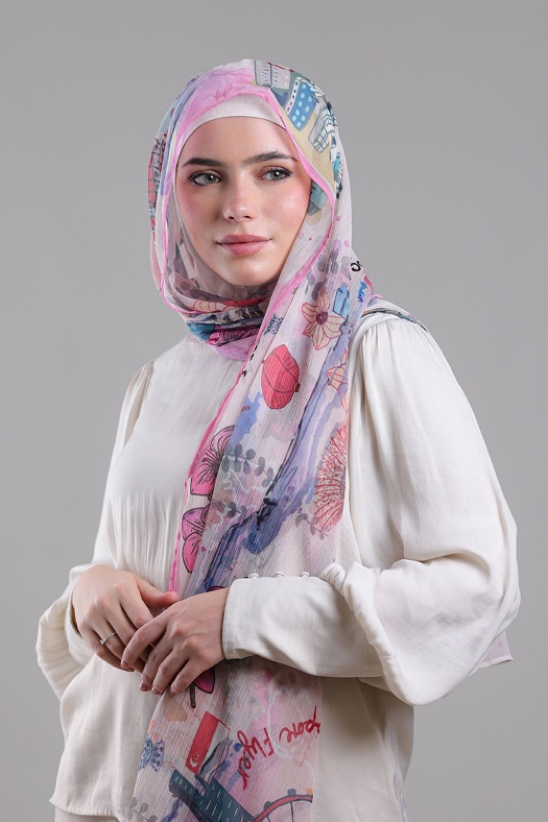 Singapore - Printed Crinkled Chiffon